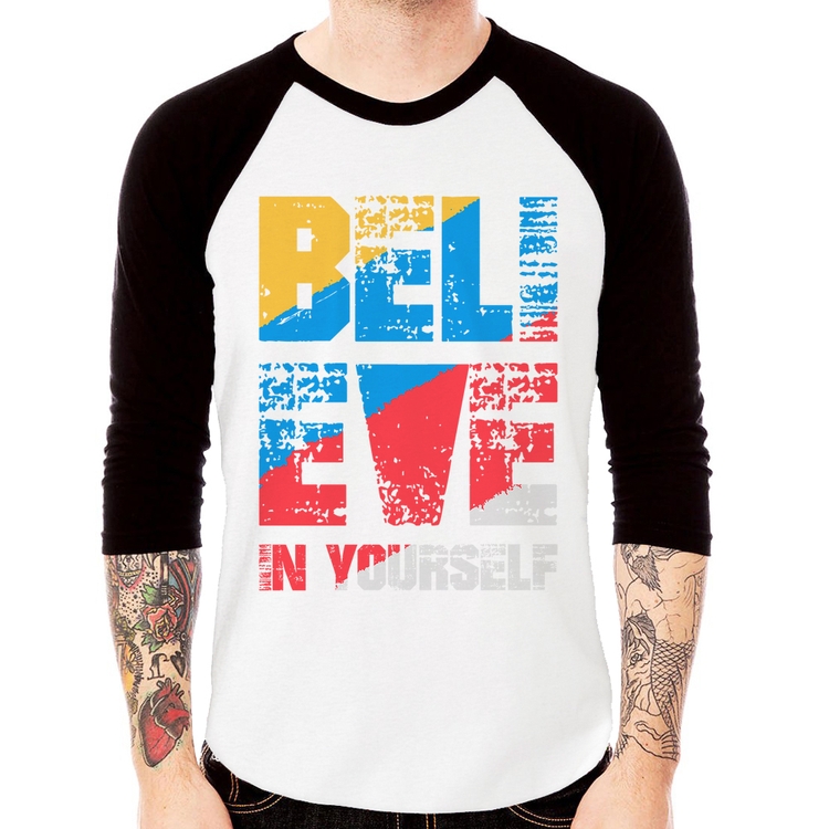 Camiseta Raglan Believe In Yourself Manga 3/4