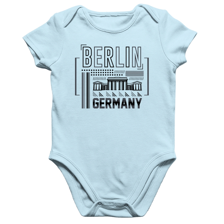 Body Bebê Algodão Berlim Alemanha - Azul Bebê