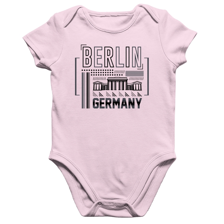 Body Bebê Algodão Berlim Alemanha - Rosa Bebê