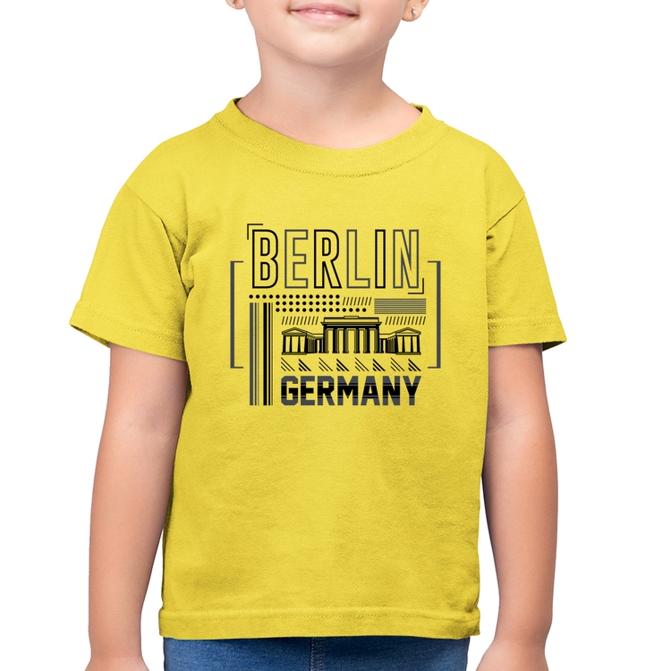 Camiseta Algodão Infantil Berlim Alemanha - Amarelo Canário