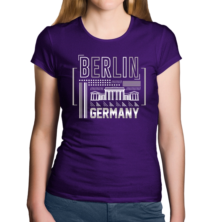 Baby Look Algodão Berlim Alemanha - Roxa