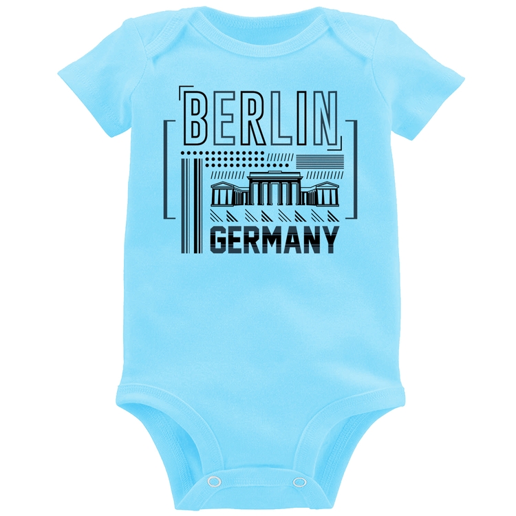 Body Bebê Berlim Alemanha - Azul Bebê