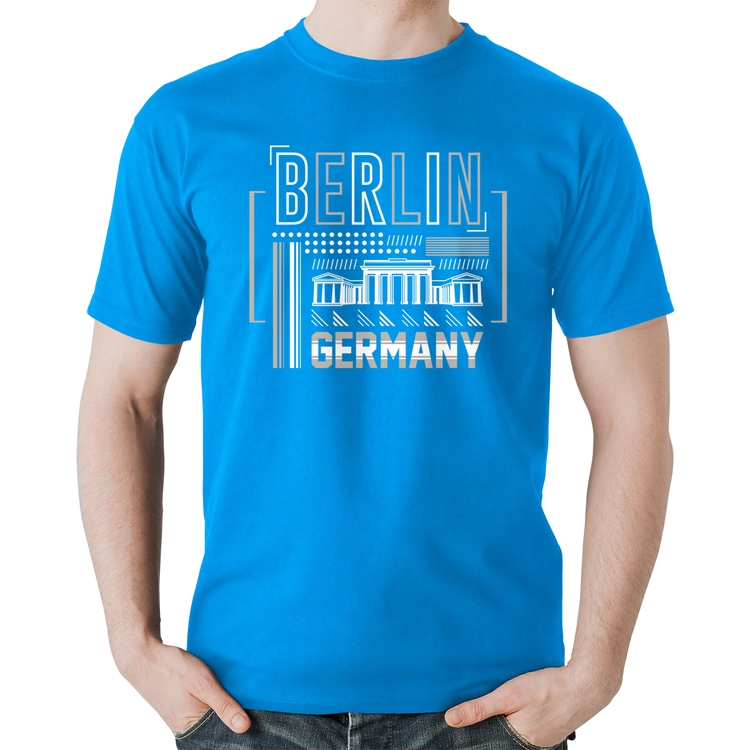 Camiseta Algodão Berlim Alemanha - Azul