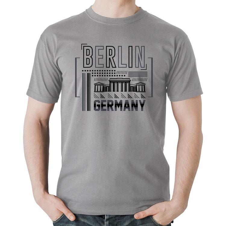 Camiseta Algodão Berlim Alemanha - Cinza