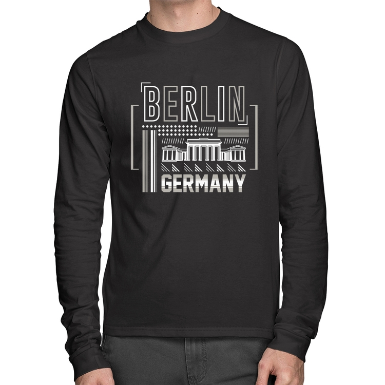 Camiseta Algodão Berlim Alemanha Manga Longa