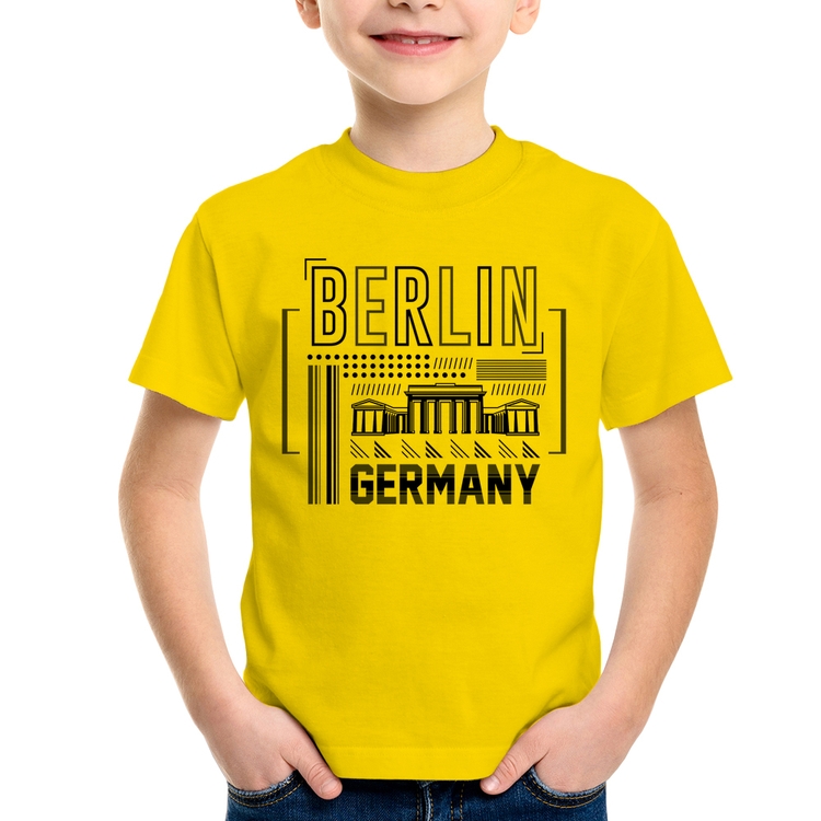 Camiseta Infantil Berlim Alemanha - Amarela