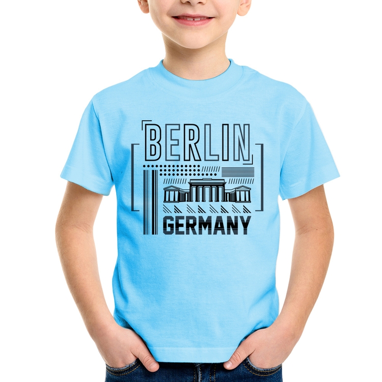 Camiseta Infantil Berlim Alemanha - Azul Bebê