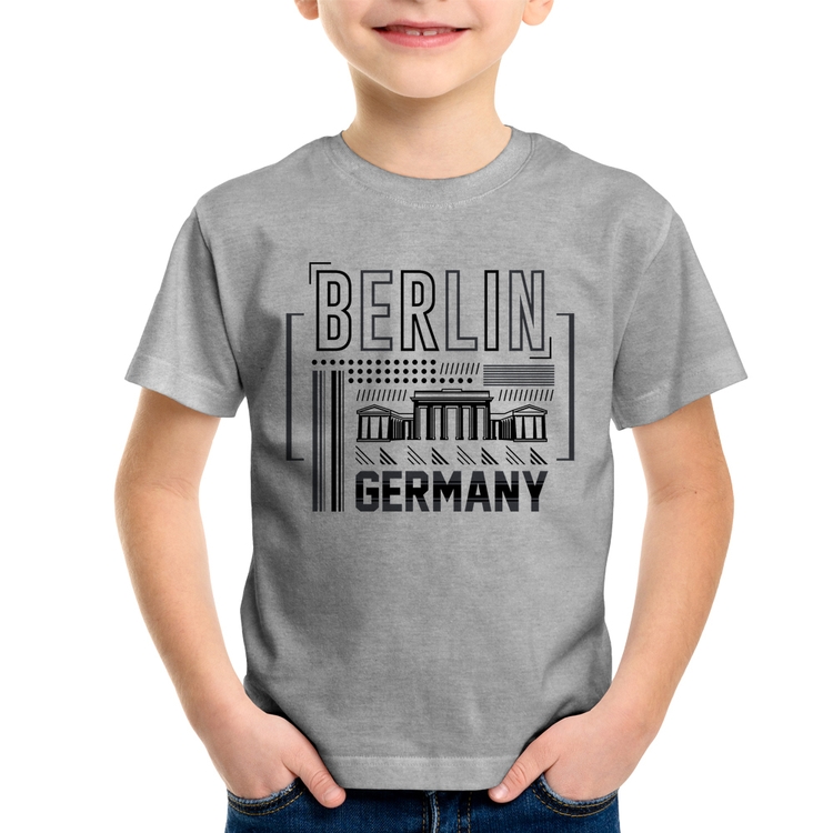 Camiseta Infantil Berlim Alemanha - Cinza