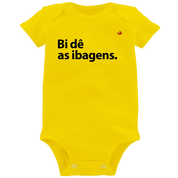 Body Bebê Bi dê as ibagens - Amarelo