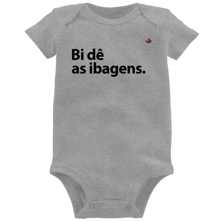 Body Bebê Bi dê as ibagens - Cinza