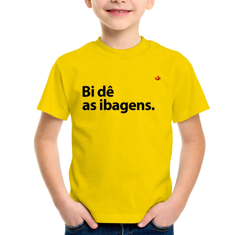 Camiseta Infantil Bi dê as ibagens - Amarela