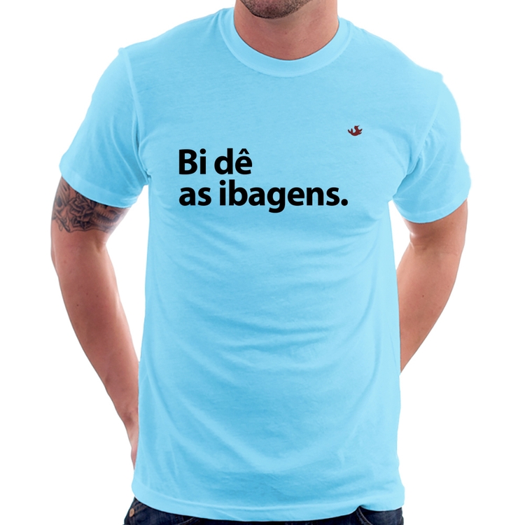 Camiseta Bi dê as ibagens - Azul Bebê