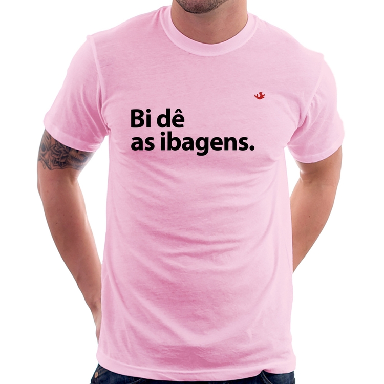 Camiseta Bi dê as ibagens - Rosa Bebê