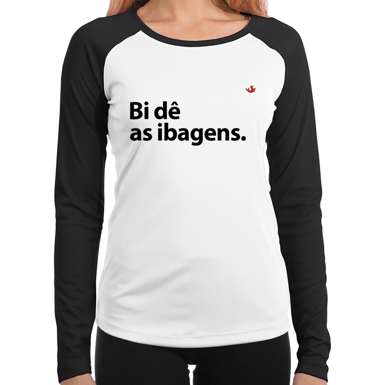 Baby Look Raglan Bi dê as ibagens Manga Longa