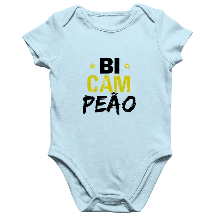 Body Bebê Algodão BiCAMpeão - Azul Bebê