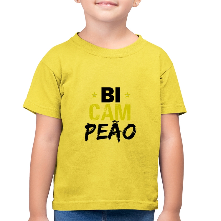 Camiseta Algodão Infantil BiCAMpeão - Amarelo Canário