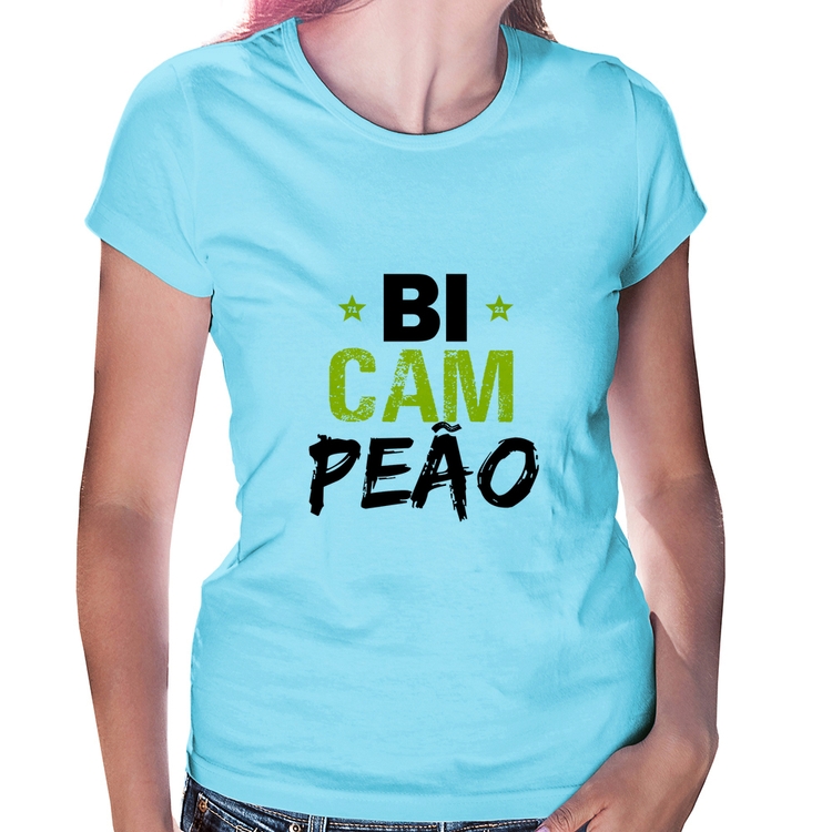 Baby Look BiCAMpeão - Azul Bebê