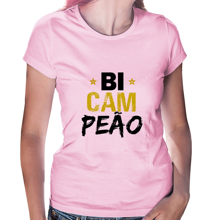 Baby Look BiCAMpeão - Rosa Bebê