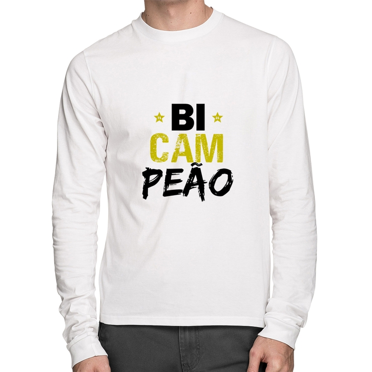 Camiseta Algodão BiCAMpeão Manga Longa - Branca