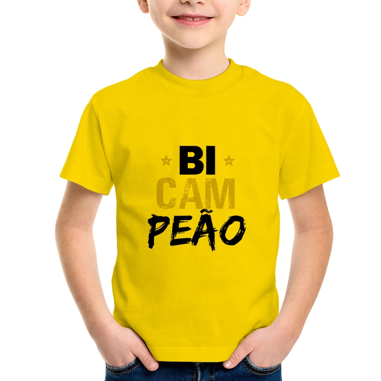 Camiseta Infantil BiCAMpeão - Amarela