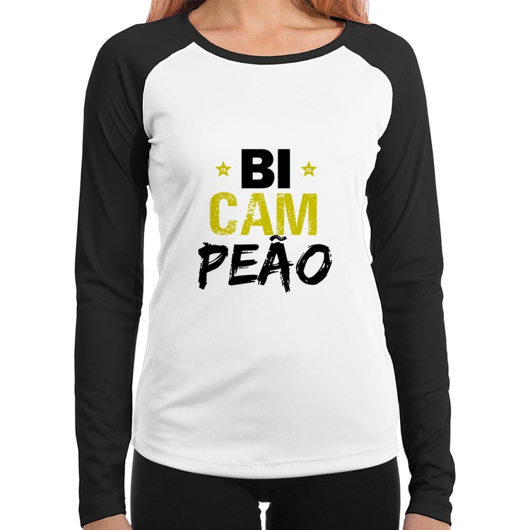 Baby Look Raglan BiCAMpeão Manga Longa