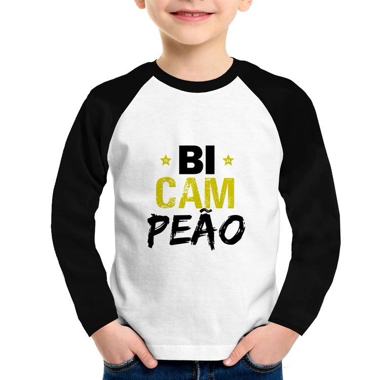 Camiseta Raglan Infantil BiCAMpeão Manga Longa