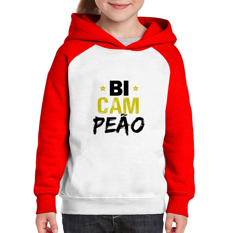 Moletom Infantil BiCAMpeão - Branco/Vermelho