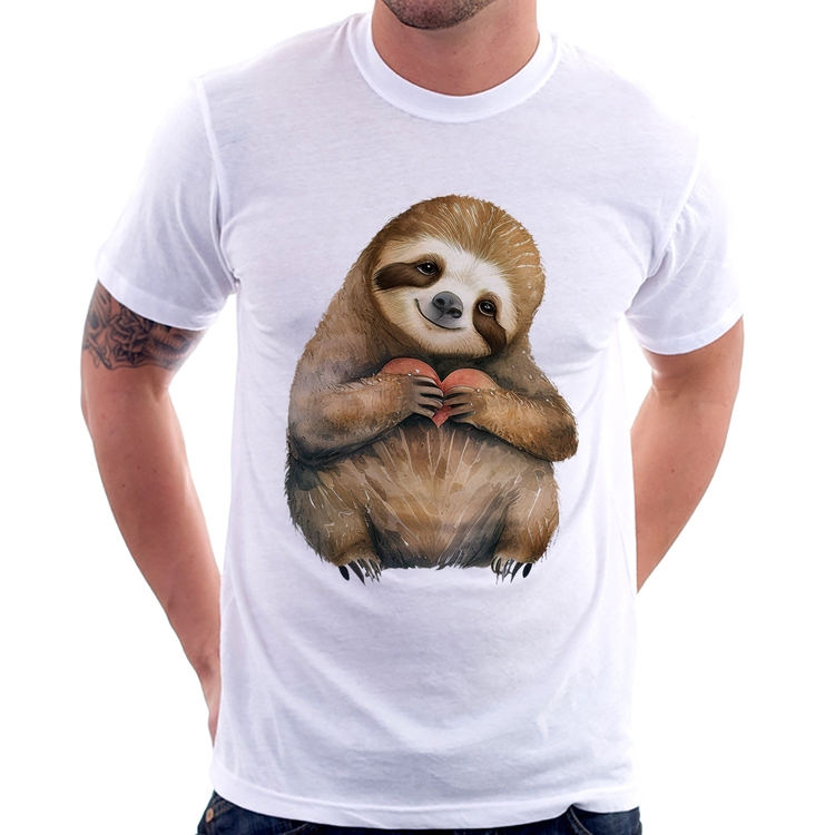 Camiseta Bicho Preguiça Coração