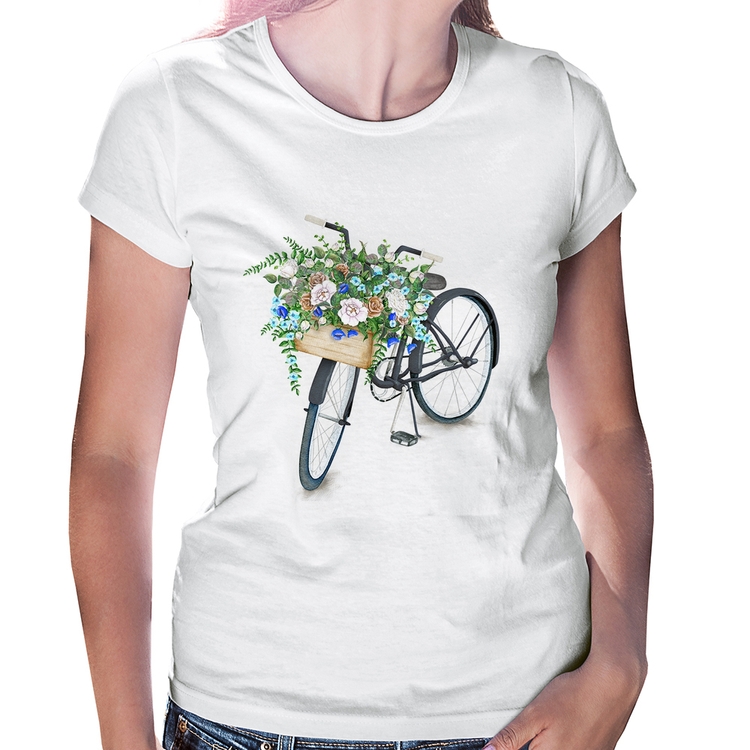 Baby Look Bicicleta Cesto de Flores