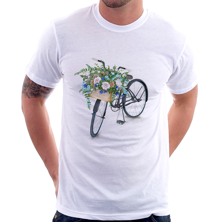 Camiseta Bicicleta Cesto de Flores