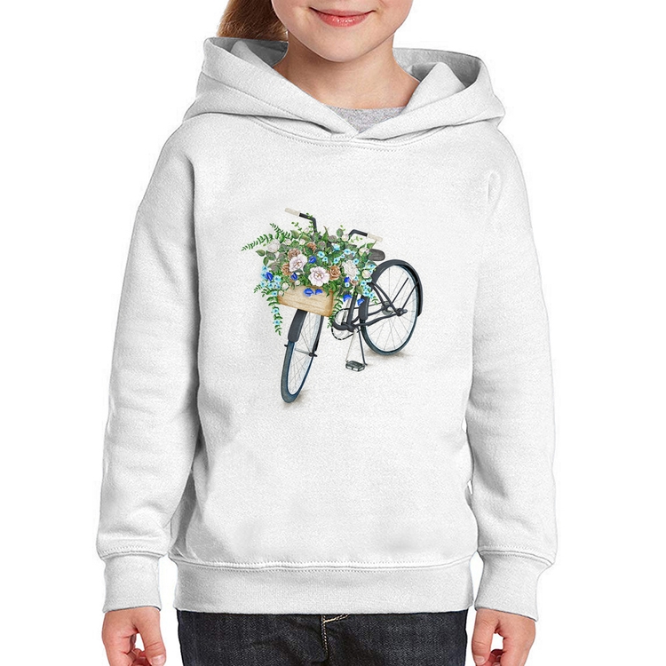 Moletom Infantil Bicicleta Cesto de Flores