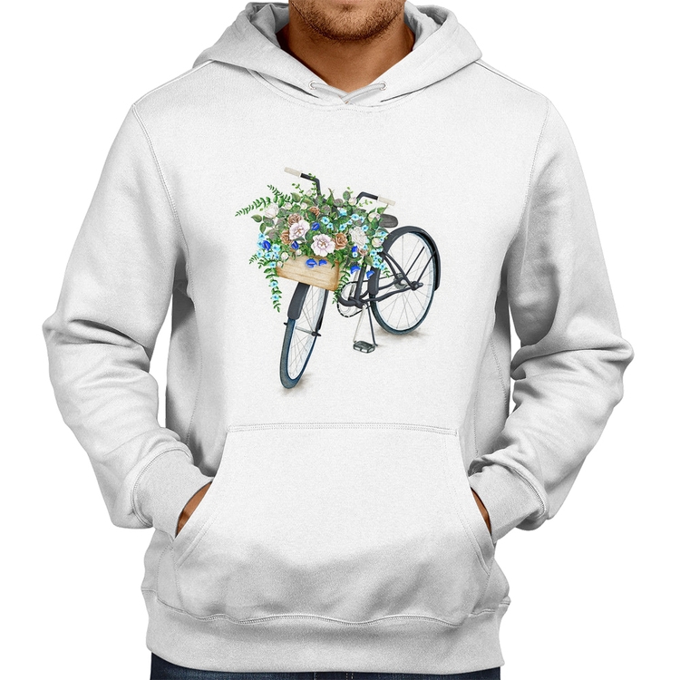 Moletom Bicicleta Cesto de Flores - Branco