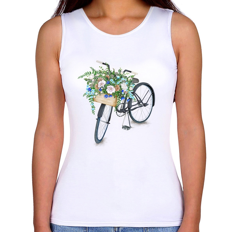 Regata Feminina Bicicleta Cesto de Flores