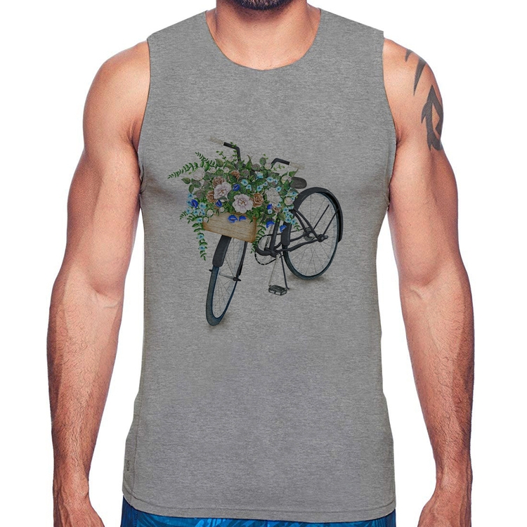 Regata Bicicleta Cesto de Flores - Cinza