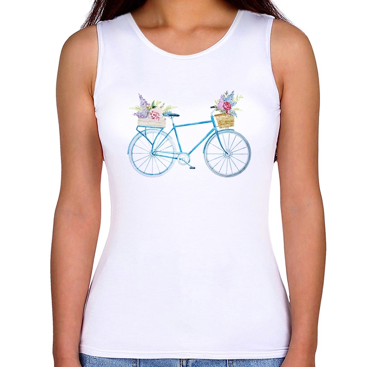 Regata Feminina Bicicleta e Flores