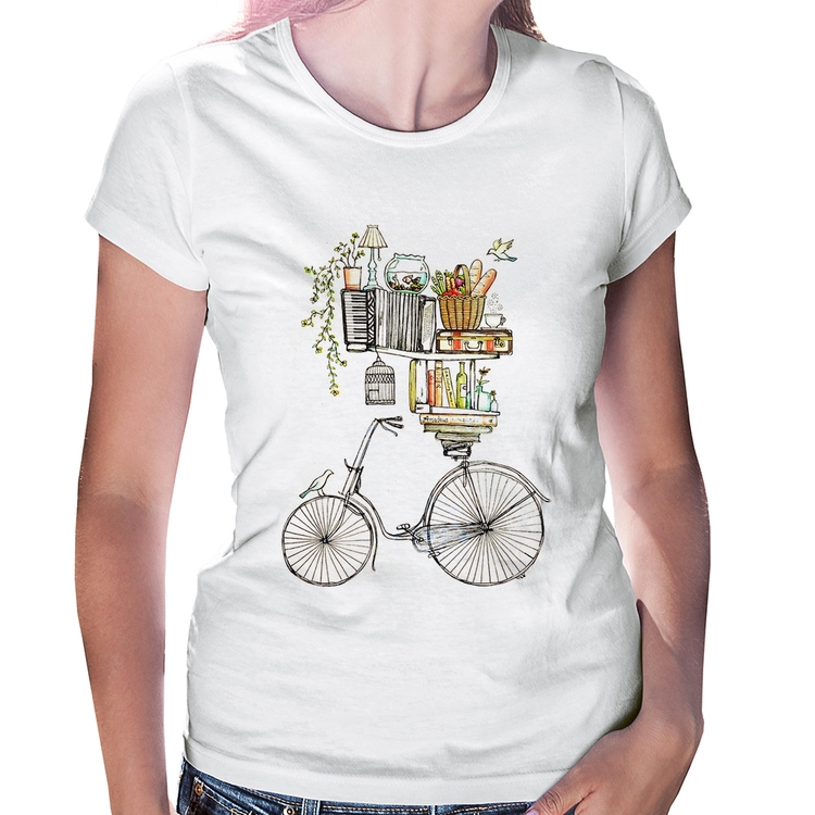 Baby Look Bicicleta e Livros