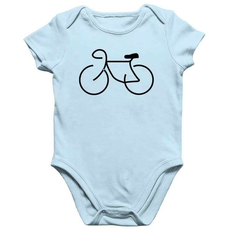 Body Bebê Algodão Bicicleta Traços - Azul Bebê