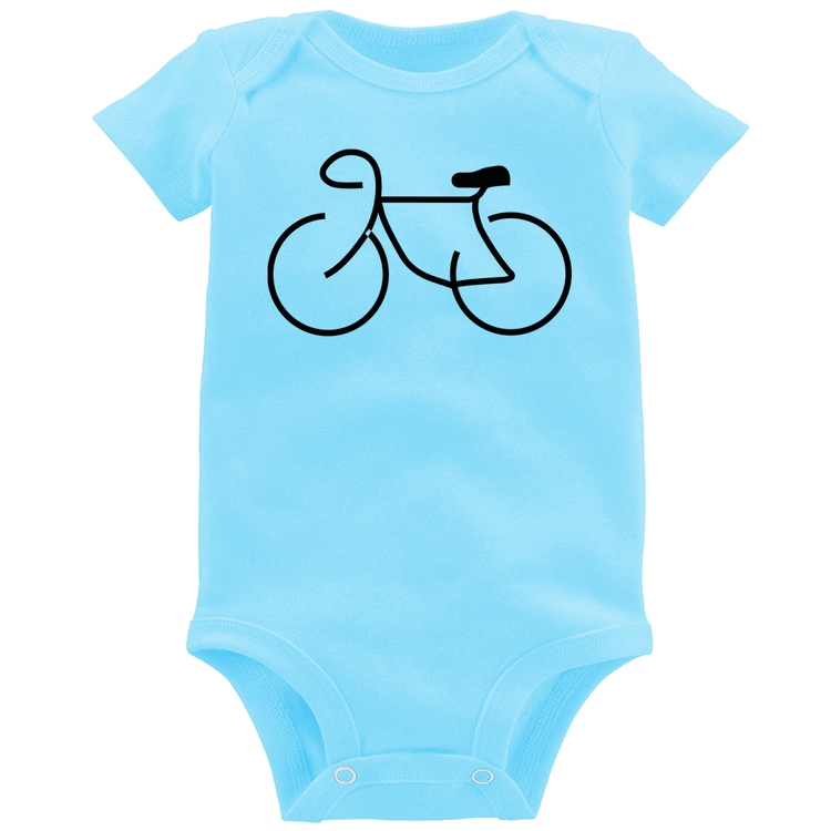 Body Bebê Bicicleta Traços - Azul Bebê