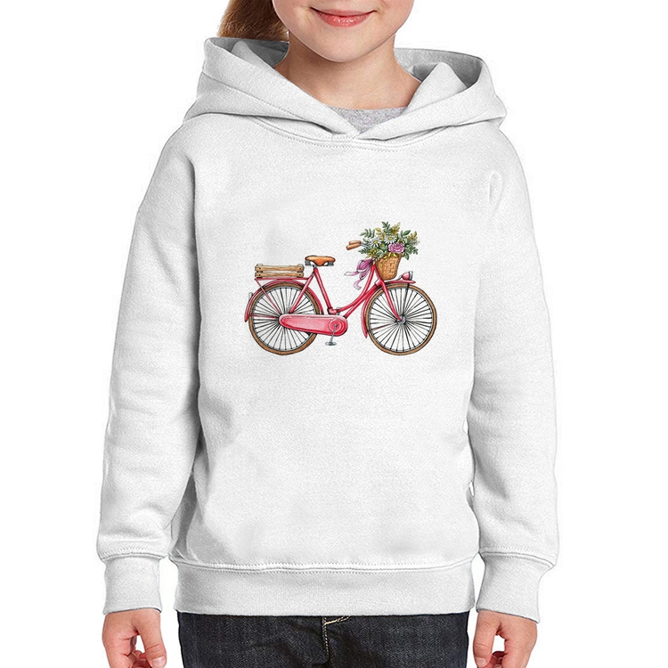 Moletom Infantil Bicicleta Vintage Romântica
