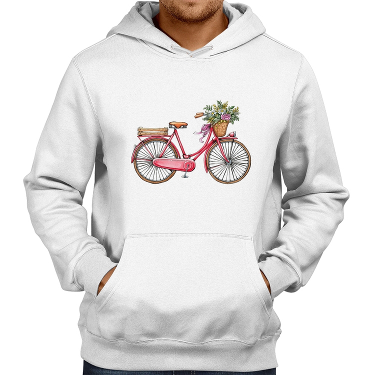 Moletom Bicicleta Vintage Romântica - Branco