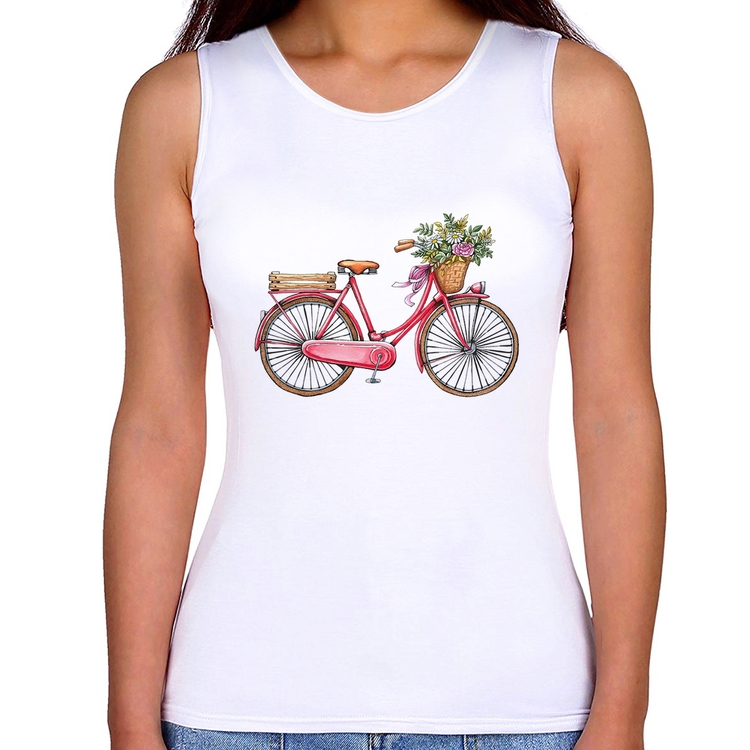 Regata Feminina Bicicleta Vintage Romântica