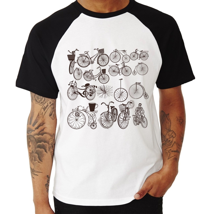 Camiseta Raglan Bicicletas antigas