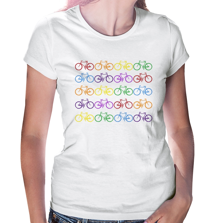 Baby Look Bicicletas Coloridas
