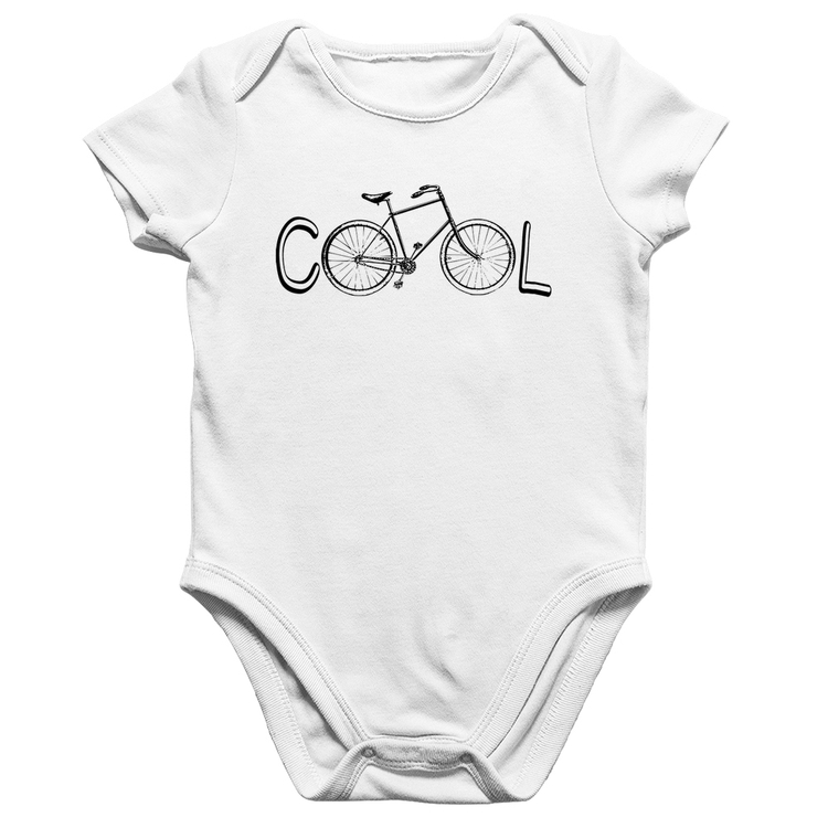 Body Bebê Algodão Bike Cool - Branco
