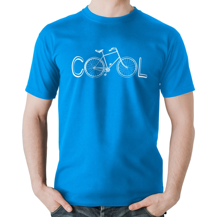 Camiseta Algodão Bike Cool - Azul