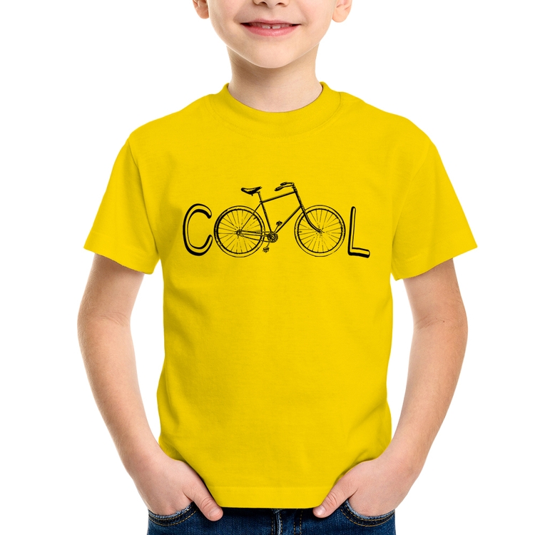 Camiseta Infantil Bike Cool - Amarela
