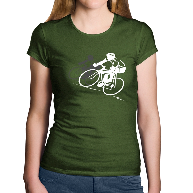 Baby Look Algodão Bike Corrida - Musgo