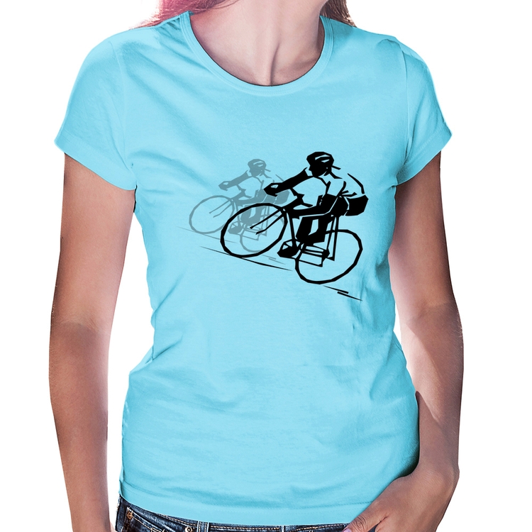 Baby Look Bike Corrida - Azul Bebê