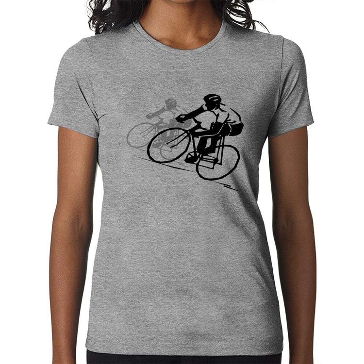 Baby Look Bike Corrida - Cinza