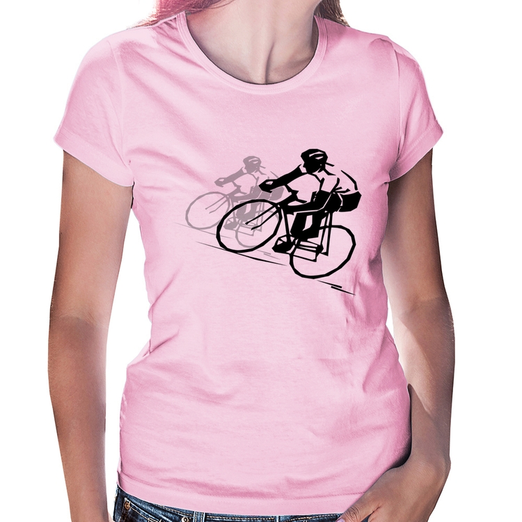 Baby Look Bike Corrida - Rosa Bebê